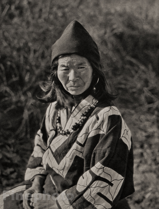 1929 Japan Original Photo Gravure Ainu Woman Portrait Oriental Asian Art, Graefe