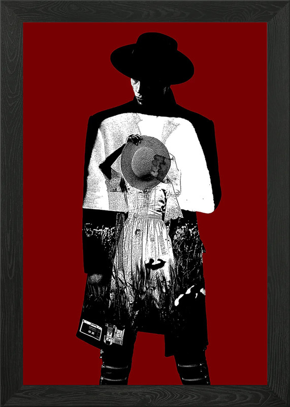 RED AND BLACK Framed Wall Art Poster Canvas Print Picture