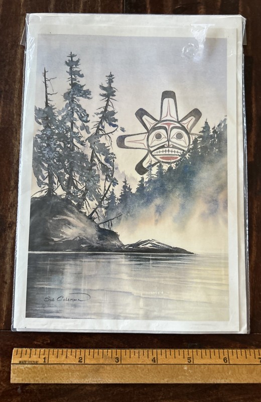 1990: The Sun By Sue Coleman; Pacific NW Native Art Print Card w/Envelope 6x9” gallery