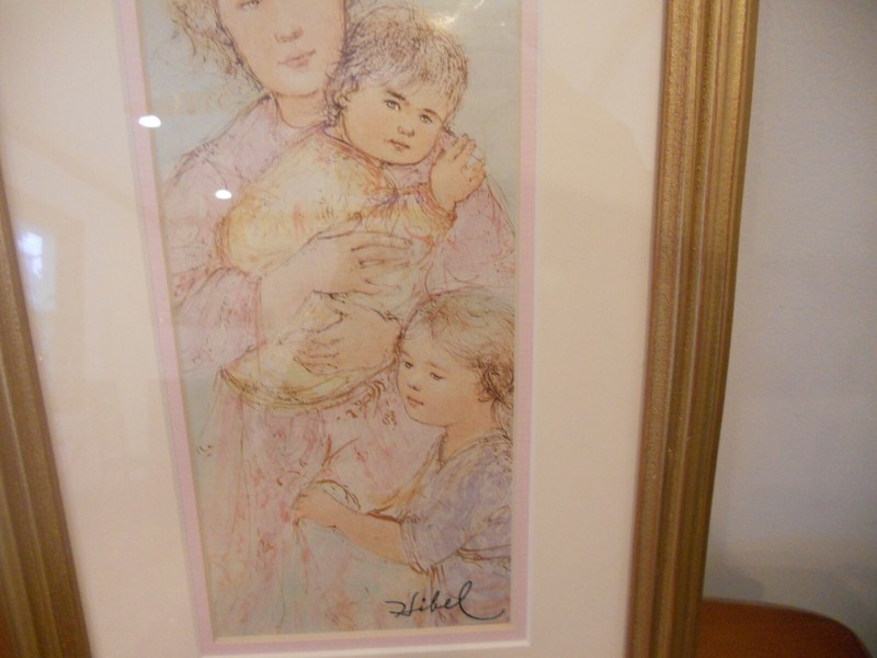 Edna Hibel limited edition lithograph ?? of Mother, Daughter and Child SEE PICS gallery