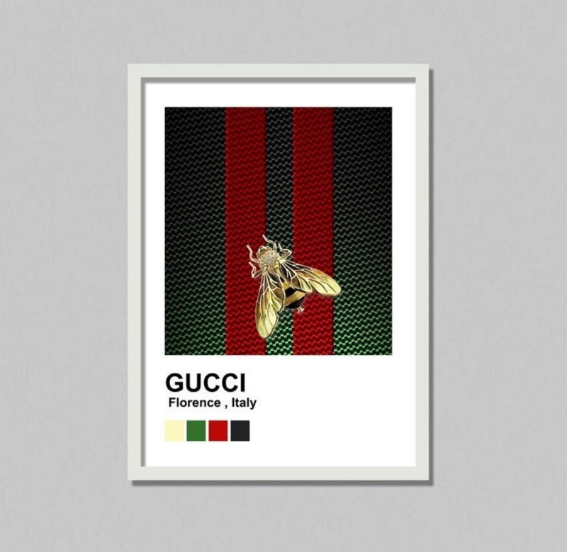 Set of 3 Gucci Fashion Art pieces canvas wall home decor Portrait Gallery gallery