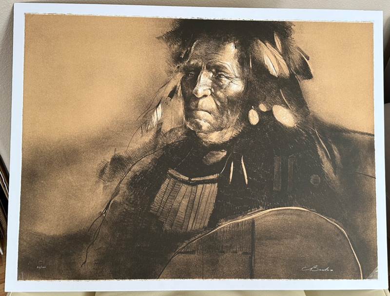 Clifford Beck RARE Original Stone Litho signed # 86/100 matted 22.5″ X 30″ 1980
