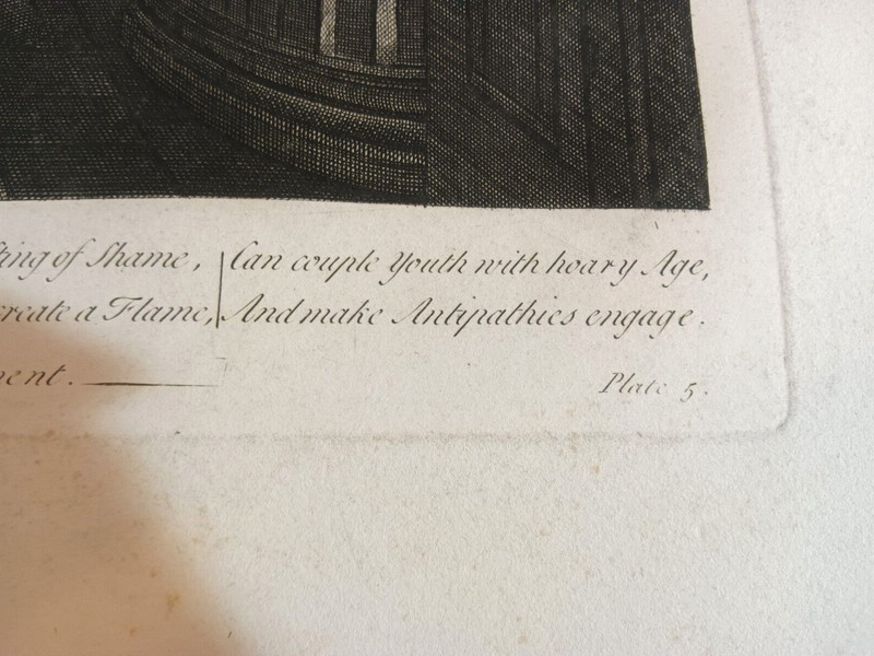 Original William Hogarth A Rakes Progress, "The Marriage" Plate 5, 1735 gallery