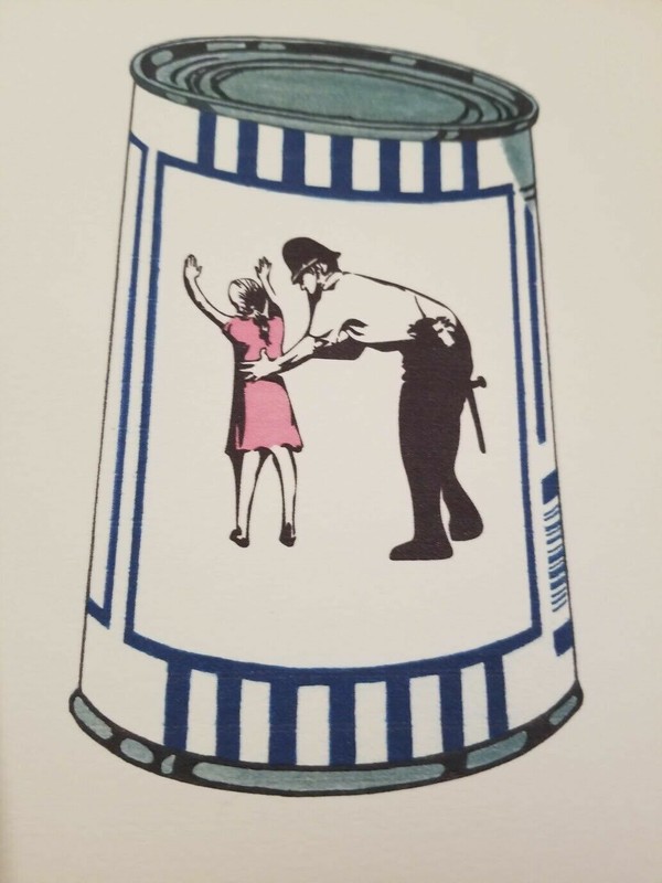 Not Banksy STOP AND SEARCH POLICE SOUP CAN AP ED #2/3 Signed COA 11"X8" 2010 gallery