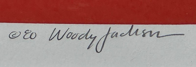 Woody Jackson "Rubin's Cow" (For Charles) Red Print - Signed / Numbered 18x18 gallery