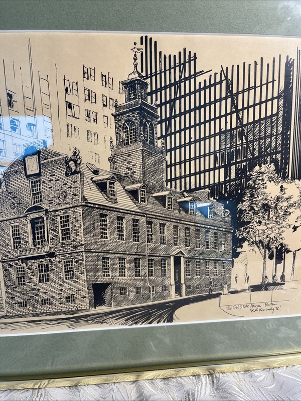 RE Kennedy Boston Old State House Framed Print 1972 Massachusetts 16x12” gallery