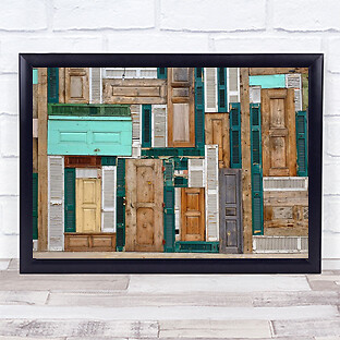 The Doors Architecture Door Abstract Wood Facade Wall Art Print