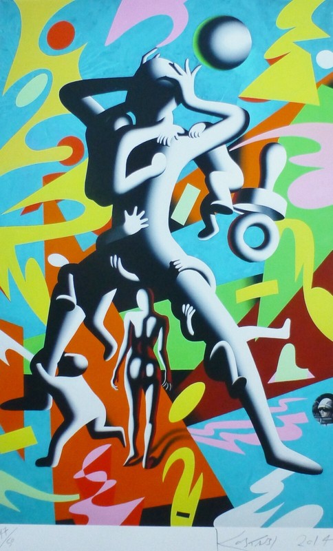 Mark Kostabi Adventure in Babysitting Parenting kids urban art 47/50 HAND SIGNED