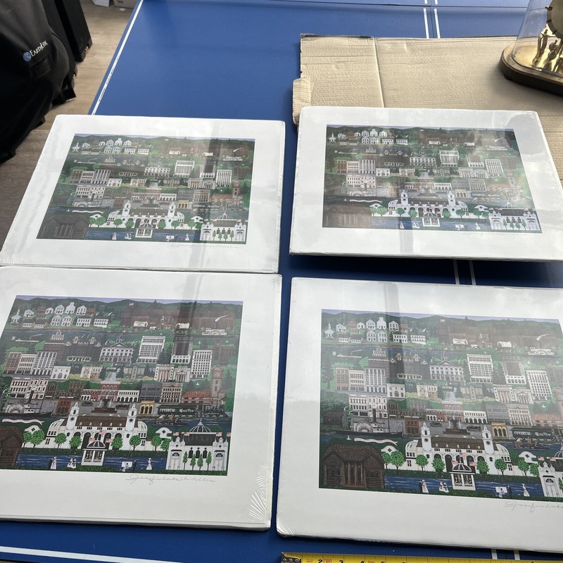 Lot Of 4 Signed Jennifer Lake Miller Oregon Vancouver Prints New 16×19 Wrapped