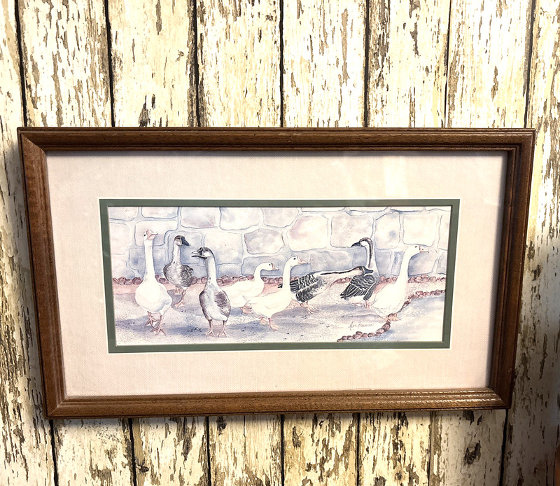 Vintage Homer Interiors Ava Freeman Watercolor Wall Art Gaggle of Geese