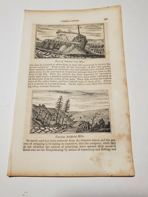 Part of Summit Coal Mine Carbon County Pennsylvania c. 1843 Engraving (113)