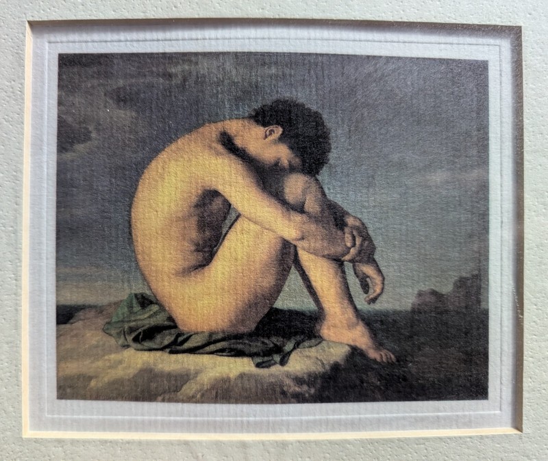 Art Print_H. Flanderin_ YOUNG MAN BY THE SEA_Mounted_30cm x 24cm_Unopened