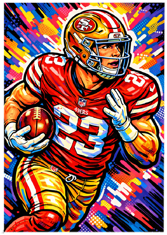 CHRISTIAN McCAFFREY * San Francisco 49ers * FOOTBALL * Art Card * ATC ACEO