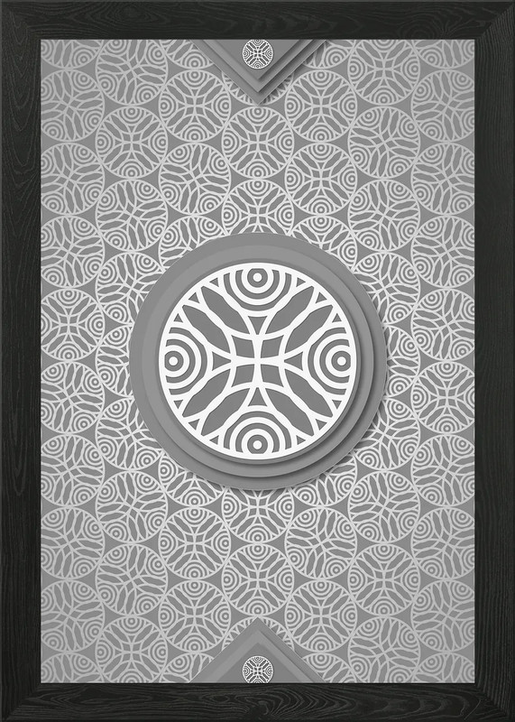 Geometric Rune Pattern Art Framed Wall Art Poster Canvas Print Picture