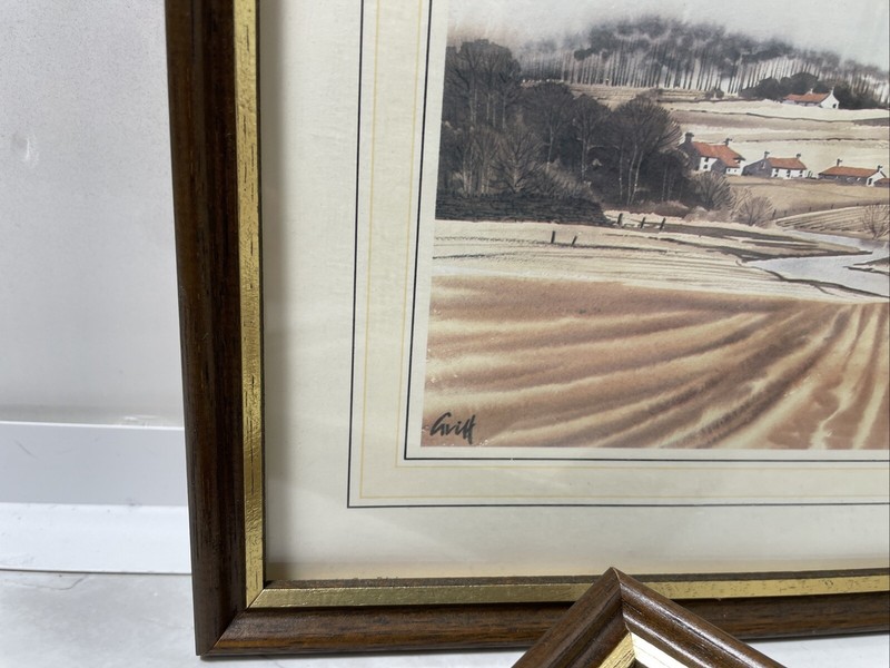 3 x Watercolour Landscape Prints George Griff Griffiths Framed 10.5” x 9” gallery