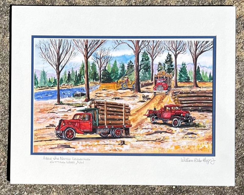 Logging Art Print vintage forestry truck timber arborist outdoorsman gift for