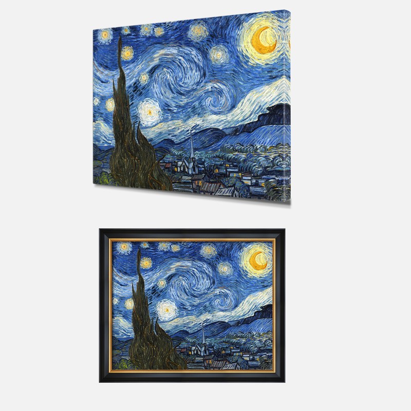 Starry Night by Van Gogh Giclee Prints Framed Canvas Prints For Wall Art