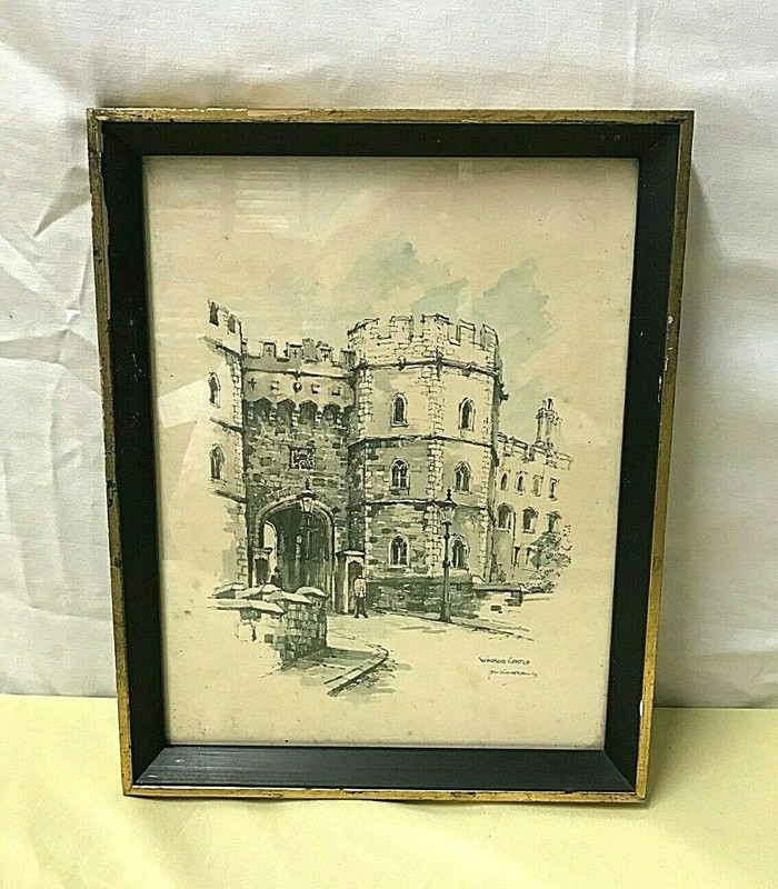 Framed WINDSOR CASTLE Watercolor Art Print by JAN KORTHALS