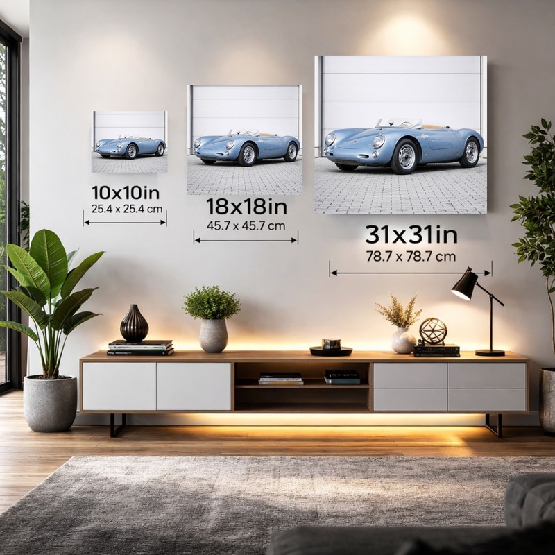 Porsche 550 Spyder Poster Speedster Blue Classic Race Car Wall Art gallery