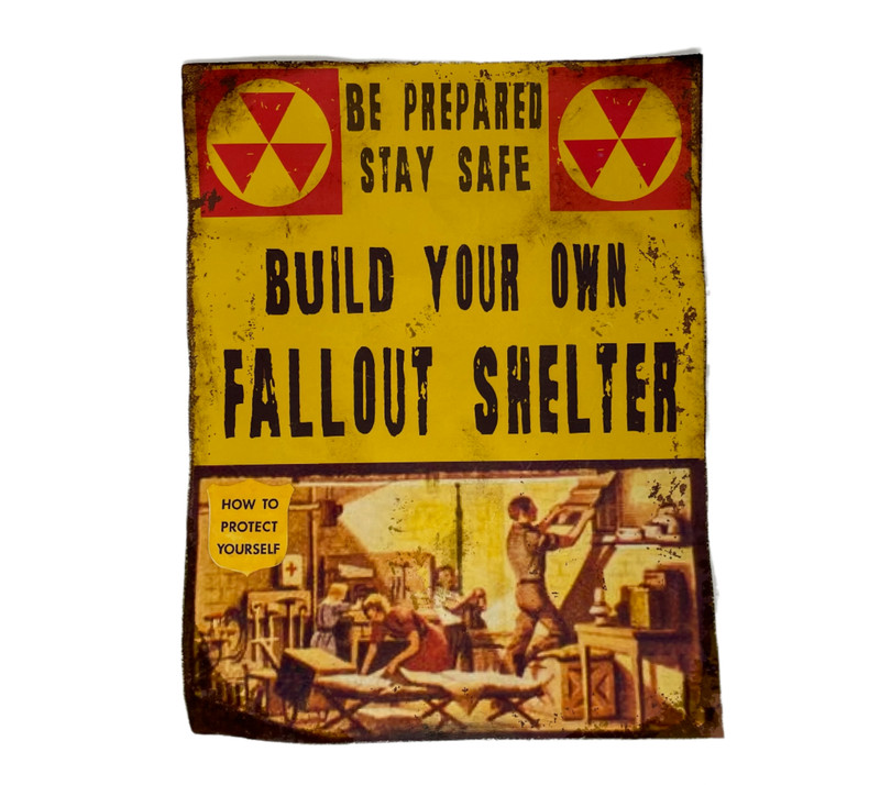 Fallout Poster Print Atomic Bomb Shelter Distressed Prints Nuclear Warning