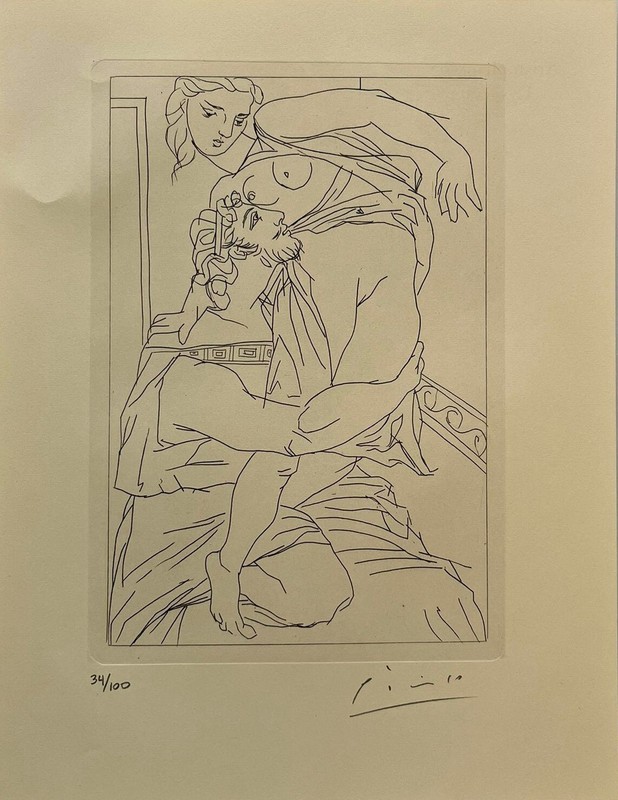 Pablo Picasso Original signed Print, COA and appraisal for $3,500 USD.- gallery