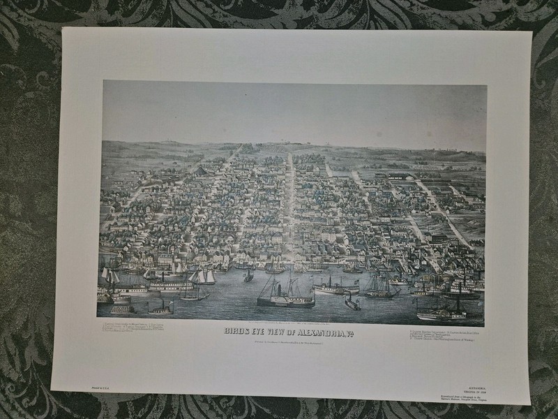 Birds Eye View of Alexandria VA 1864 Watermarked 18x22