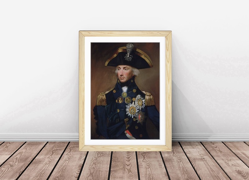 Nelson Admiral Horatio Portrait Print, Classic Naval History Wall Art gallery