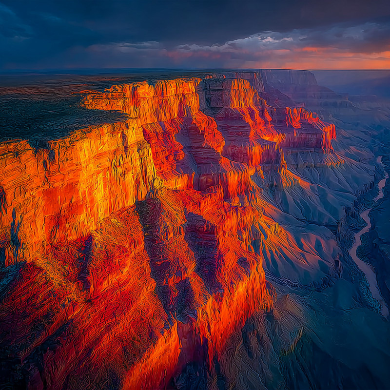 Grand Canyon United States 24×24 Giclée Art Print Ltd 1/25 Signed COA Romble C19