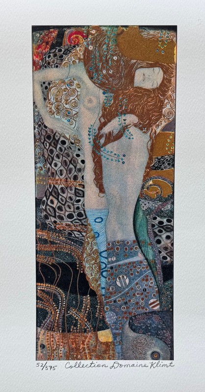 Gustav Klimt WATER SERPENT Estate Signed Limited Edition Giclee 16" x 12" gallery