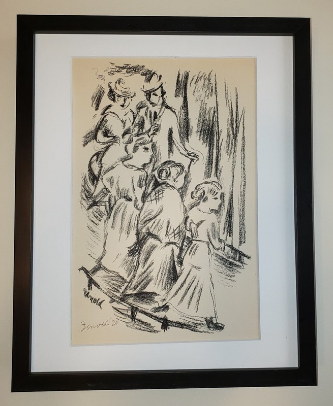 MAX UNOLD Original HAND SIGNED German Expressionist LITHOGRAPH 1919 Framed