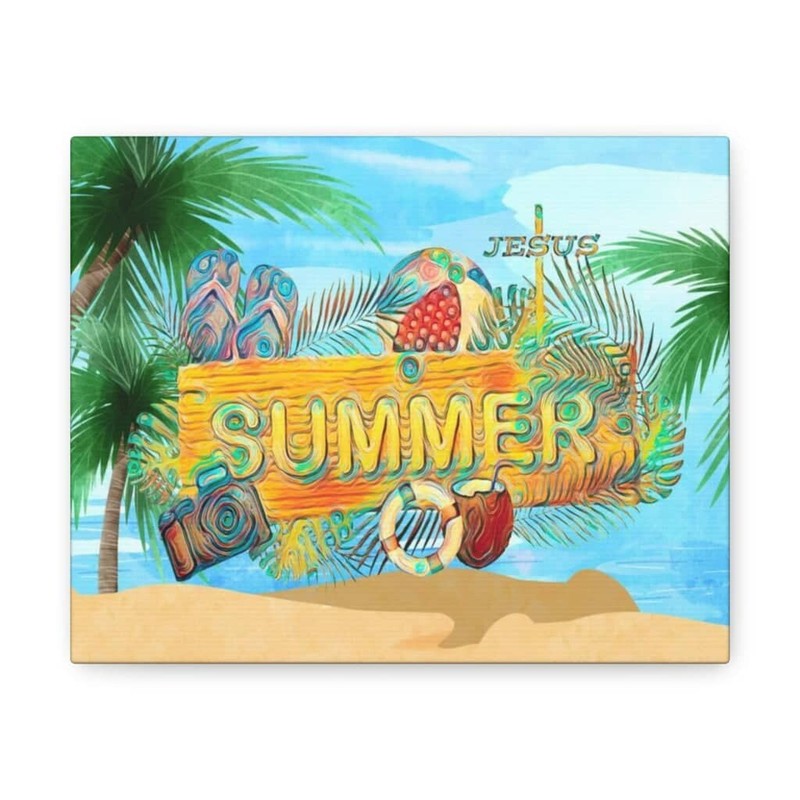 Canvas Gallery Wrap «Palm Summer» in 7 Sizes