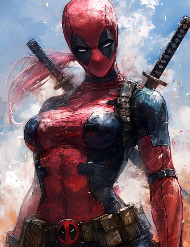 «Lady Deadpool 3» 8.5×11 Fine Art Print Limited to Only 20 Hand-Numbered Copies