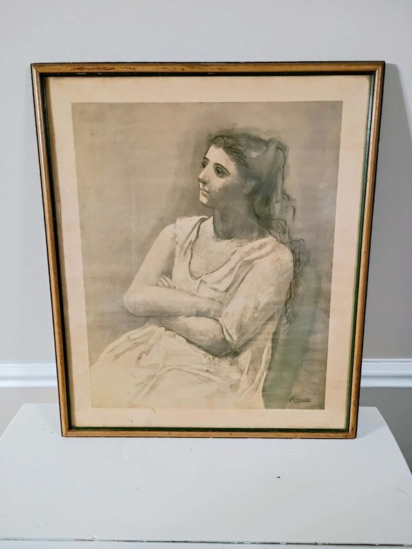 Picasso Limited Edition Lithograph Print “Woman in White “ ( 1923 ) Framed