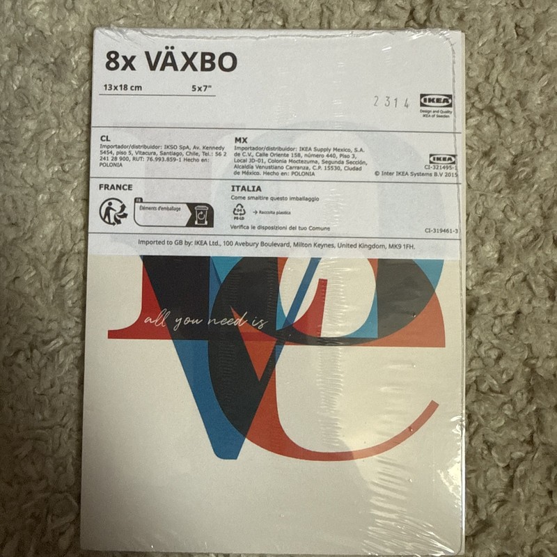 IKEA VÄXBO Art Cards Postcards All You Need is Love 13x18cm 5×7″ Valentine’s Day