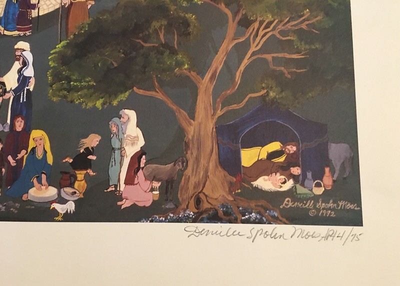OH LITTLE TOWN OF BETHLEHEM by Deneille Moes Folk Art Signed Ltd Ed Lithograph gallery
