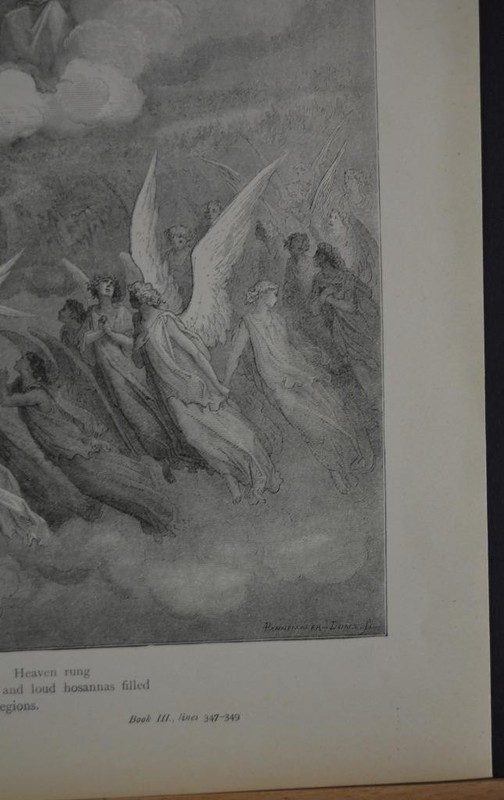 Antique Gustave Dore Satan Hell Battle Angels War Occult Printed 1880 History gallery