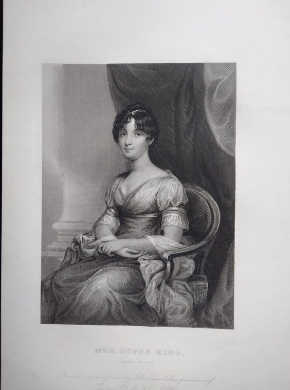 Mary Alsop King 1776 War daughter Engraving by D. Appleton NY 7″x10.5″