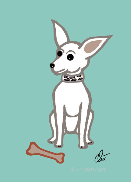 JACQUELINE DITT – The Chihuahua Dog o.t. ltd.sign.print graphic size 13×18 cm dog