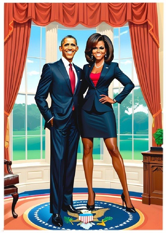 BARACK & MICHELLE OBAMA * Fun Novelty * POLITICS * Art Card * ATC ACEO