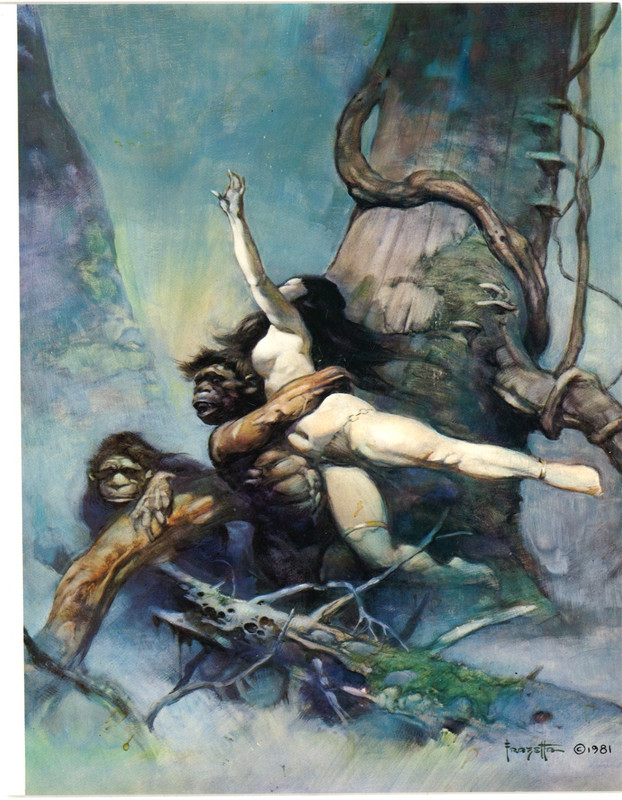 Frank Frazetta Art Print – CAPTIVE PRINCESS Peacock Press / Bantam 1985