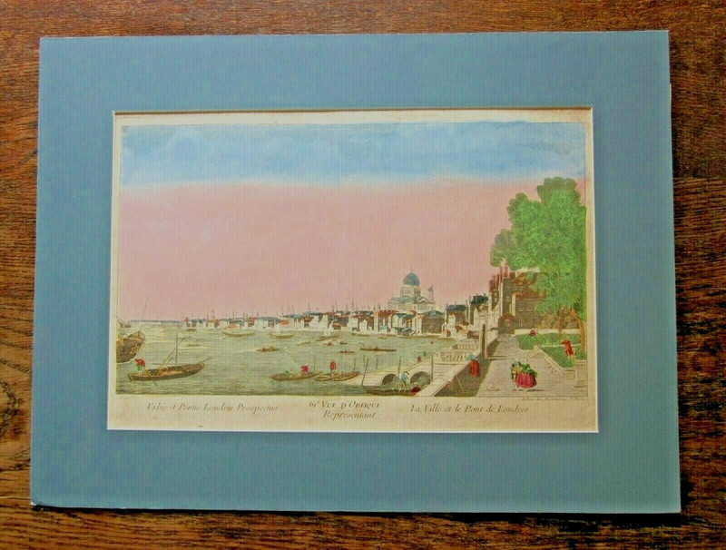 c1780 Vue d'Optique Panorama City Thames London Bridge St Pauls Ships Daumont gallery