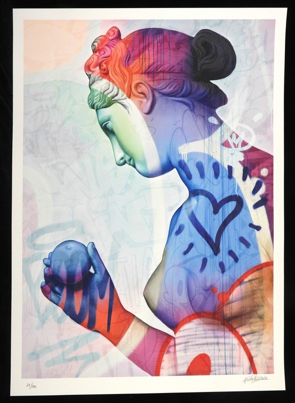 PICHIAVO Aphrodite Lefkos signed UV print +STICKER by banksy,murakami,dface,snik