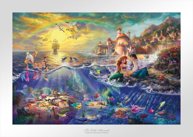Thomas Kinkade ~ The Little Mermaid ~ 18×27 COA 21/231 A/P Lithograph on Paper