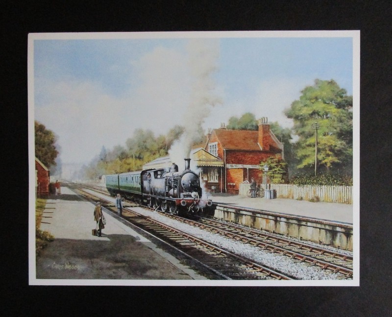 CHRIS WOODS 9.40" x 7.20" RAIL PRINT " A QUICK WORD " READY TO FRAME gallery