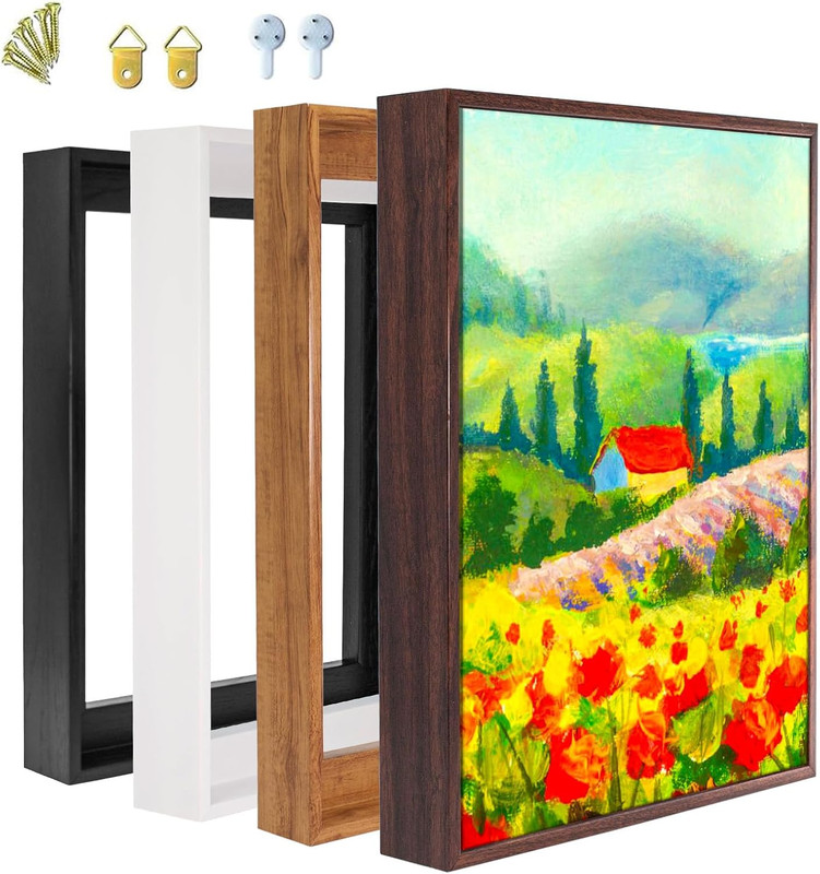 Wood-Look Floater Frame for 1″-1.25″ Deep Canvas, 18″ x 24″ – Perfect for Art