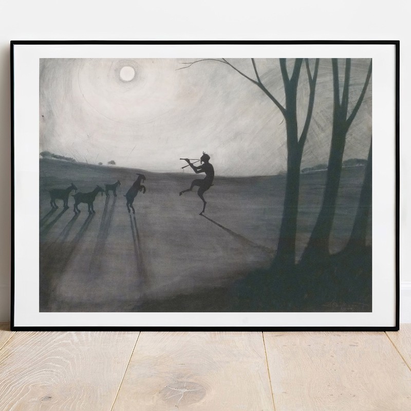 Leon Spilliaert Print – Faun by Moonlight, 1900, Wall Art poster