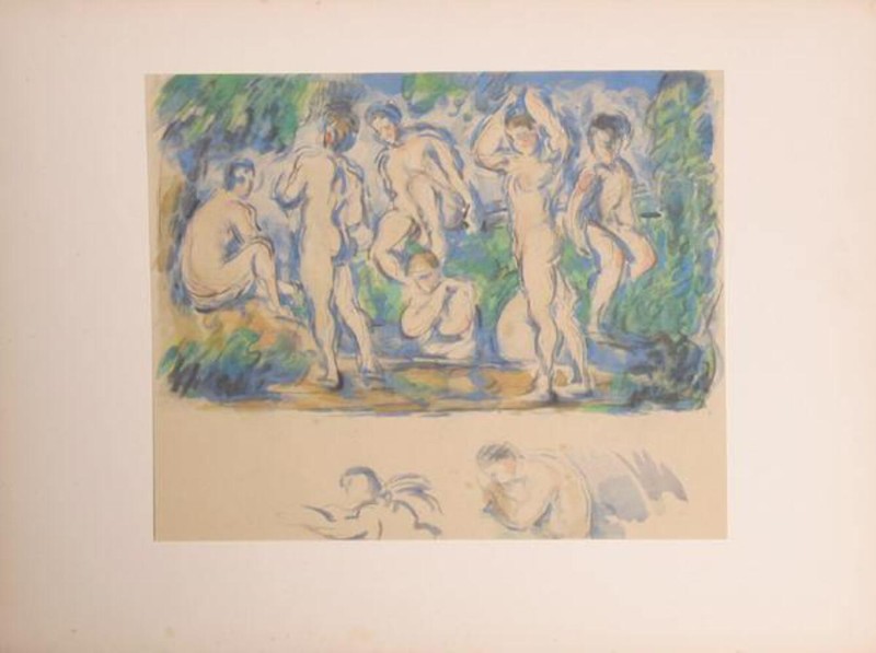 Paul Cézanne, Les Baigneuses, Plate 5, Lithograph on thin wove paper, mounted