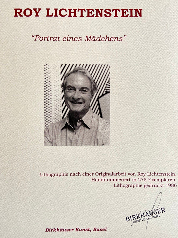 Roy Lichtenstein Lithograph COA Signed With Pen Stamped Numbered In Pencil Rare gallery