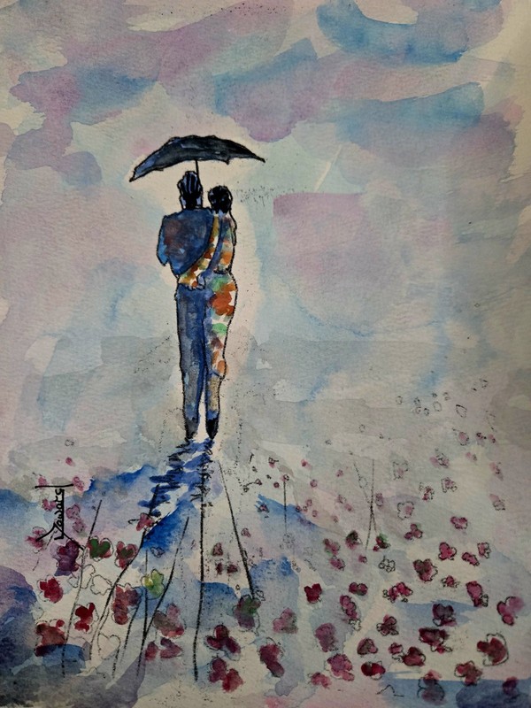 African American 24x30 Gallery Wrapped Canvas Reproduction " Romantic Walk 6"
