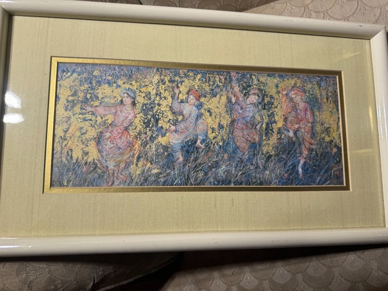 Vintage Edna (Hibel) Plotkin (1917 - 2014) "Rejoice" Print - Framed gallery